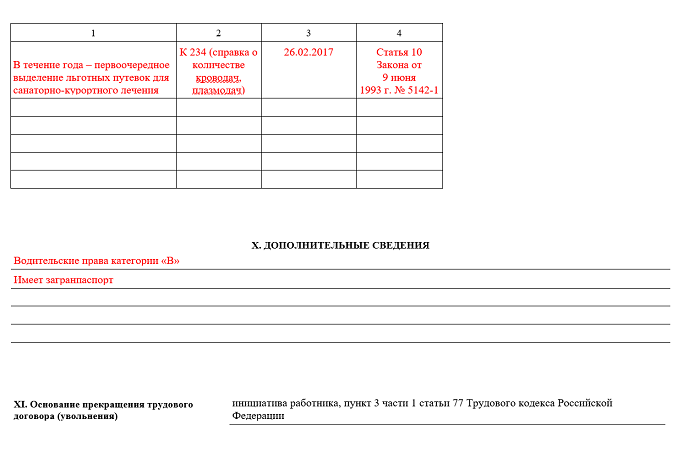 Карточки формы т 2 образец